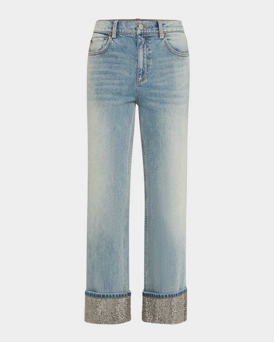 Weezy Embellished-Cuff Jeans
